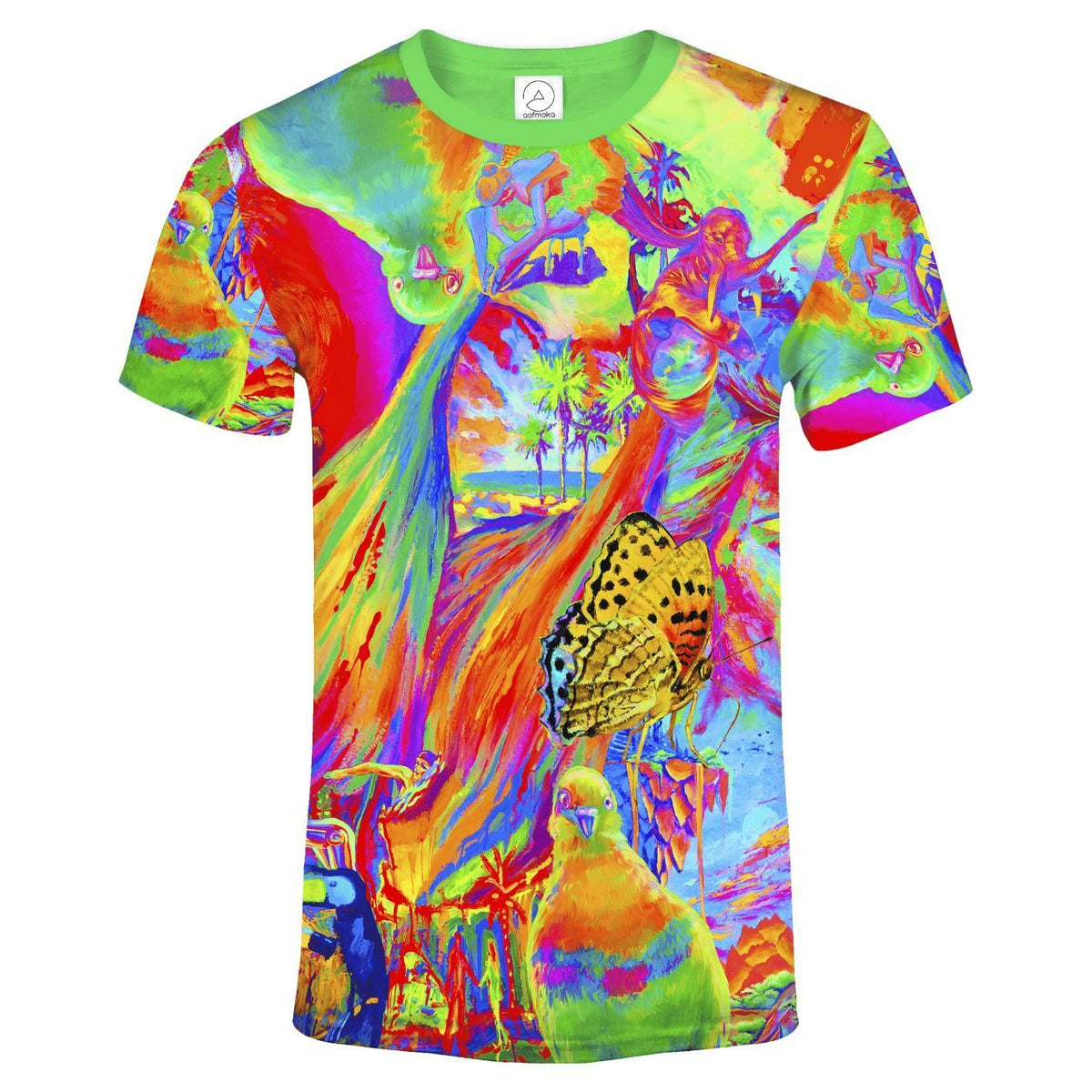 Neon Tee Shirt Glow in Blacklight Handmade Dream Away ts14