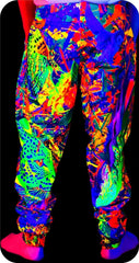 Neon UV Sweatpants UV Fluorescent Print Splash Flamingo pm3