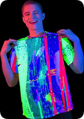 Print T-Shirts for Men Glow in UV Fluorescent White Spot ts28