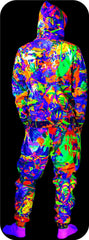 Rave Hoodie UV Fluorescent Neon Elegant Elephant bhm5
