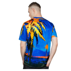 Rave Shirt With Design Neon Glow in UV Fluorescent Hawaii Palm tss1
