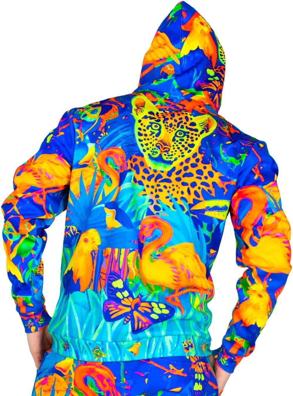 UV Hoodie for Party Glow in The Blacklight Lion Jungle zhm13
