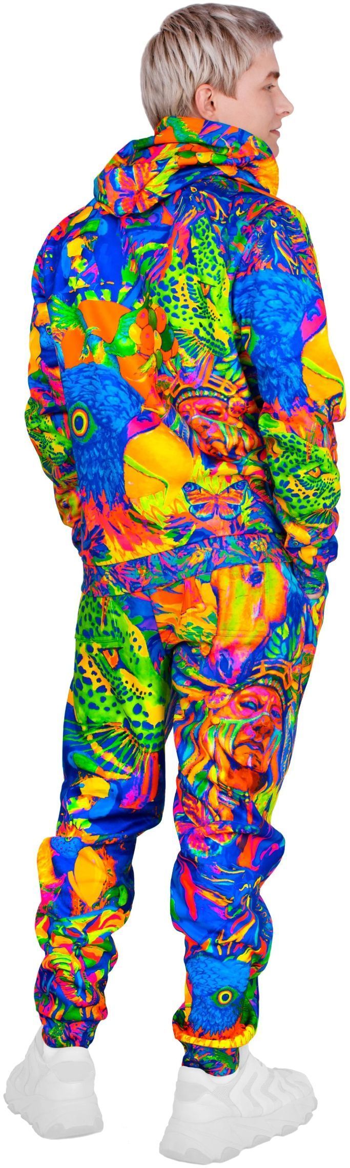 UV Sweatshirt For Men Women Neon Pattern Leopard Africa bhm15